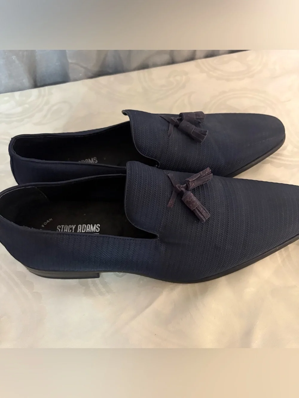 Stacy Adams Navy Tassel Loafers